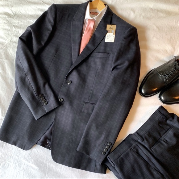 NWT Mens Burberry 2-piece suit Navy Millbank 44R - Picture 3 of 8